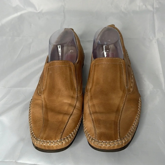 PILINKOS Mens Slip On Loafer Nude Tan Genuine Leather Rubber Soles Size 42 - Picture 2 of 12